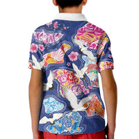 Hawaiian and Japanese Culture Together Kid Polo Shirt Hawaiian Archipelago Shape Sea Animals LT03 - Polynesian Pride