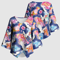 Hawaiian and Japanese Culture Together Kimono Sleeve Blouse Hawaiian Archipelago Shape Sea Animals LT03 - Polynesian Pride