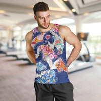 Hawaiian and Japanese Culture Together Men Tank Top Hawaiian Archipelago Shape Sea Animals LT03 Multicolor - Polynesian Pride