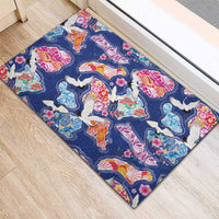 Hawaiian and Japanese Culture Together Rubber Doormat Hawaiian Archipelago Shape Sea Animals LT03 - Polynesian Pride