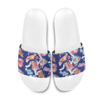 Hawaiian and Japanese Culture Together Slide Sandals Hawaiian Archipelago Shape Sea Animals LT03 Multicolor - Polynesian Pride