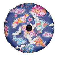Hawaiian and Japanese Culture Together Spare Tire Cover Hawaiian Archipelago Shape Sea Animals LT03 - Polynesian Pride
