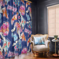 Hawaiian and Japanese Culture Together Window Curtain Hawaiian Archipelago Shape Sea Animals LT03 - Polynesian Pride