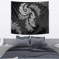 New Zealand Sea Animals with Maori Tribal Tattoo Tapestry Shark Manta Ray with Silver Fern Black LT03 - Polynesian Pride