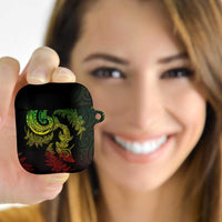 New Zealand Sea Animals with Maori Tribal Tattoo AirPods Case Shark Manta Ray with Silver Fern Reggae LT03 - Polynesian Pride