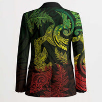 New Zealand Sea Animals with Maori Tribal Tattoo Blazer Shark Manta Ray with Silver Fern Reggae LT03 - Polynesian Pride