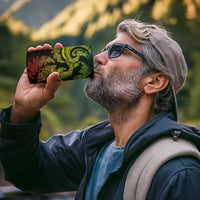 New Zealand Sea Animals with Maori Tribal Tattoo 4 in 1 Can Cooler Tumbler Shark Manta Ray with Silver Fern Reggae LT03 - Polynesian Pride