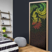 New Zealand Sea Animals with Maori Tribal Tattoo Door Cover Shark Manta Ray with Silver Fern Reggae LT03 - Polynesian Pride