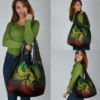 New Zealand Sea Animals with Maori Tribal Tattoo Grocery Bag Shark Manta Ray with Silver Fern Reggae LT03 - Polynesian Pride