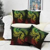 New Zealand Sea Animals with Maori Tribal Tattoo Pillow Cover Shark Manta Ray with Silver Fern Reggae LT03 - Polynesian Pride