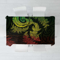 New Zealand Sea Animals with Maori Tribal Tattoo Tablecloth Shark Manta Ray with Silver Fern Reggae LT03 Reggae - Polynesian Pride