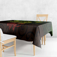 New Zealand Sea Animals with Maori Tribal Tattoo Tablecloth Shark Manta Ray with Silver Fern Reggae LT03 - Polynesian Pride