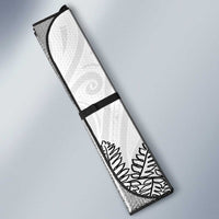 New Zealand Sea Animals with Maori Tribal Tattoo Auto Sun Shade Shark Manta Ray with Silver Fern White LT03 - Polynesian Pride