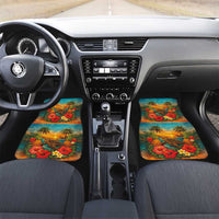 Hawaiian Turtles on Beach Car Mats with Pineapple Tropical Plant and Lei