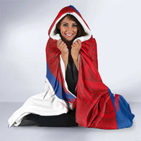 American Samoa Flag Day Hooded Blanket Polynesian Art Geometric with Flag Brush Style