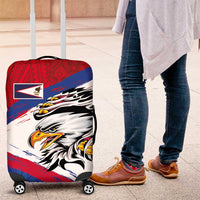 American Samoa Flag Day Luggage Cover Polynesian Art Geometric with Flag Brush Style