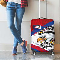 American Samoa Flag Day Luggage Cover Polynesian Art Geometric with Flag Brush Style