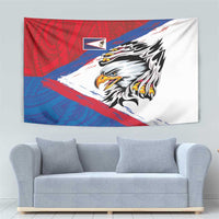 American Samoa Flag Day Tapestry Polynesian Art Geometric with Flag Brush Style