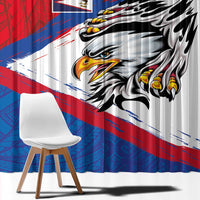 American Samoa Flag Day Window Curtain Polynesian Art Geometric with Flag Brush Style LT03 - Polynesian Pride