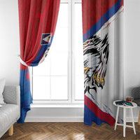 American Samoa Flag Day Window Curtain Polynesian Art Geometric with Flag Brush Style LT03 - Polynesian Pride