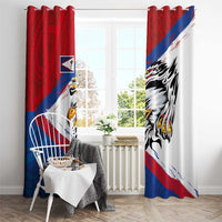 American Samoa Flag Day Window Curtain Polynesian Art Geometric with Flag Brush Style LT03 - Polynesian Pride