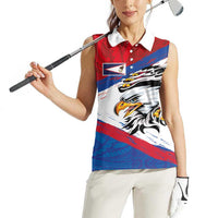 American Samoa Flag Day Women Sleeveless Polo Shirt Polynesian Art Geometric with Flag Brush Style LT03 - Polynesian Pride