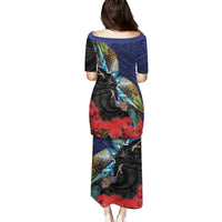 New Zealand Maori Hongi Culture Family Matching Puletasi and Hawaiian Shirt Tui Bird Pohutukawa and Polynesian Pattern LT03 - Polynesian Pride