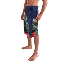 New Zealand Maori Hongi Culture Lavalava Tui Bird Pohutukawa and Polynesian Pattern LT03 - Polynesian Pride
