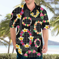 Hawaiian Kakau Tattoo Leis and Palaka Pattern Hawaiian Shirt Traditional Aloha Tribal Black Color LT03 - Polynesian Pride