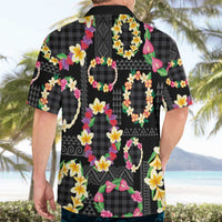 Hawaiian Kakau Tattoo Leis and Palaka Pattern Hawaiian Shirt Traditional Aloha Tribal Black Color LT03 - Polynesian Pride