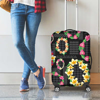 Hawaiian Kakau Tattoo Leis and Palaka Pattern Luggage Cover Traditional Aloha Tribal Black Color LT03 - Polynesian Pride