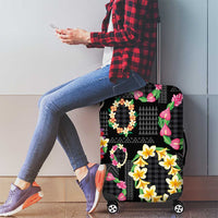 Hawaiian Kakau Tattoo Leis and Palaka Pattern Luggage Cover Traditional Aloha Tribal Black Color LT03 - Polynesian Pride