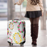 Hawaiian Kakau Tattoo Leis and Palaka Pattern Luggage Cover Traditional Aloha Tribal White Color LT03 - Polynesian Pride