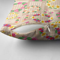 Hawaiian Kakau Tattoo Leis and Palaka Pattern Pillow Cover Traditional Aloha Tribal Beige Color LT03 - Polynesian Pride