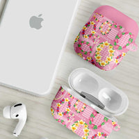 Hawaiian Leis AirPods Case Kakau Tattoos and Palaka Pastel Pink Color