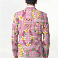 Hawaiian Leis Blazer Kakau Tattoos and Palaka Pastel Pink Color