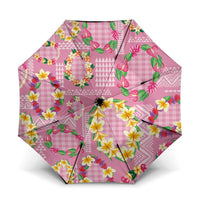 Hawaiian Leis Umbrella Kakau Tattoos and Palaka Pastel Pink Color