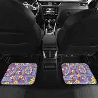 Hawaiian Leis Car Mats Kakau Tattoos and Palaka Pastel Purple Color