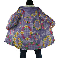 Hawaiian Leis Cloak Kakau Tattoos and Palaka Pastel Purple Color