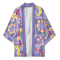 Hawaiian Leis Kimono Kakau Tattoos and Palaka Pastel Purple Color