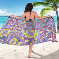 Hawaiian Leis Sarong Kakau Tattoos and Palaka Pastel Purple Color