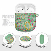Hawaiian Leis AirPods Case Kakau Tattoos and Palaka Pastel Green Color