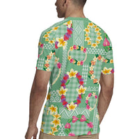Hawaiian Leis Rugby Jersey Kakau Tattoos and Palaka Pastel Green Color LT03 - Polynesian Pride
