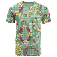 Hawaiian Leis T Shirt Kakau Tattoos and Palaka Pastel Green Color
