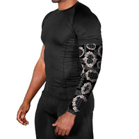 Hawaiian Leis Arm Sleeves Kakau Tattoos and Palaka Pastel Grayscale