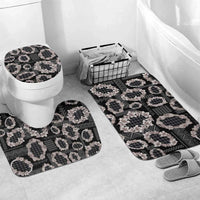 Hawaiian Leis Bathroom Set Kakau Tattoos and Palaka Pastel Grayscale