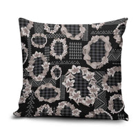 Hawaiian Leis Pillow Cover Kakau Tattoos and Palaka Pastel Grayscale