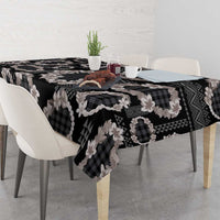 Hawaiian Leis Tablecloth Kakau Tattoos and Palaka Pastel Grayscale