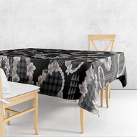Hawaiian Leis Tablecloth Kakau Tattoos and Palaka Pastel Grayscale