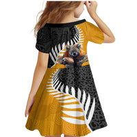 New Zealand and Australia Rugby Family Matching Mermaid Dress and Hawaiian Shirt Koala and Maori Warrior Together LT03 - Polynesian Pride